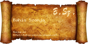 Bahis Szonja névjegykártya